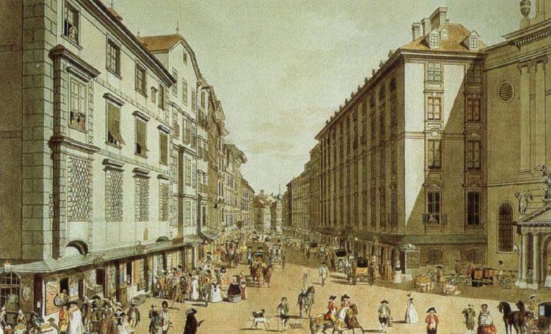 william wordsworth vienna in the 18th century a view of one of its streets, the kohlmarkt china oil painting image